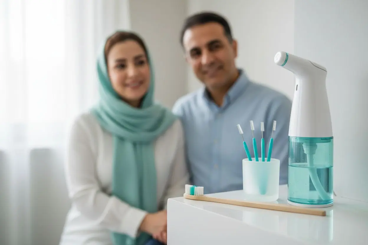 مسواک نرم، مسواک بین‌دندانی و واترجت برای مراقبت از ایمپلنت