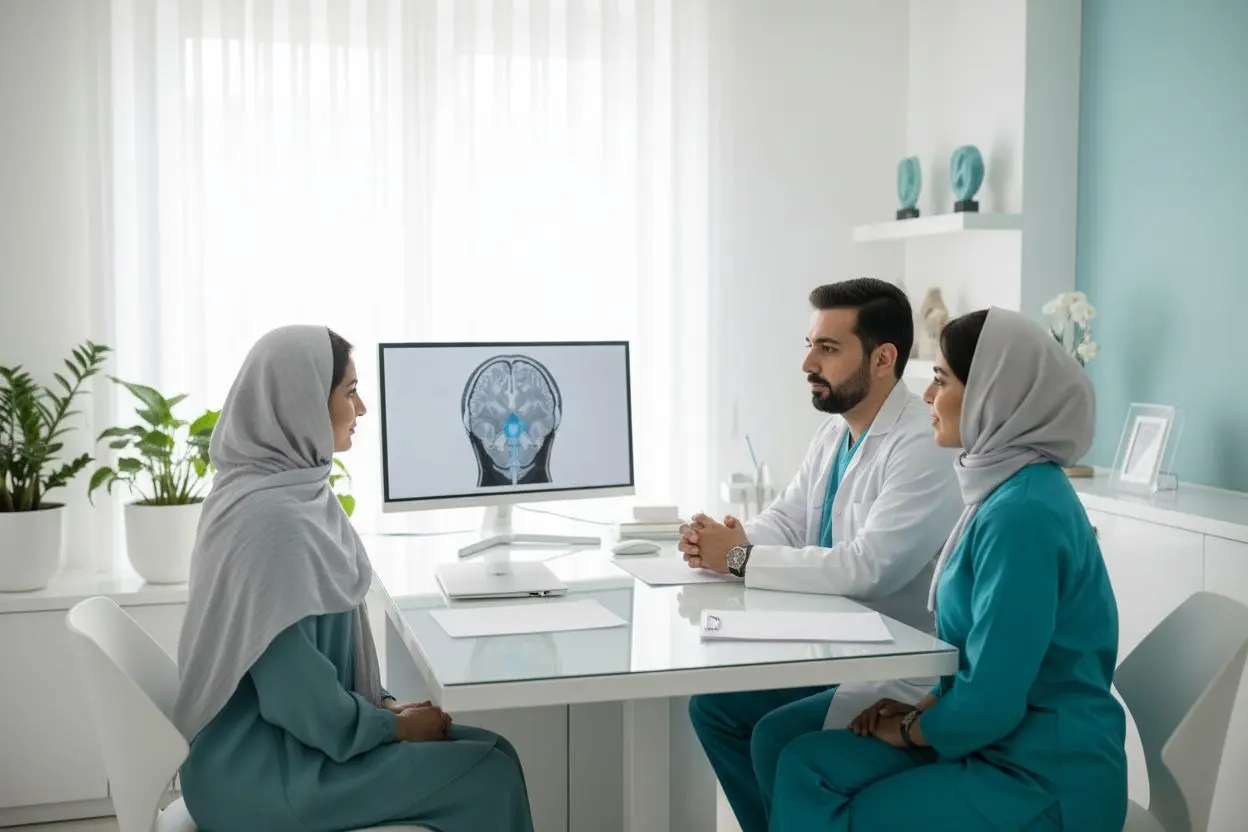 جلسه مشاوره ایمپلنت با جراح و متخصص پروتز در کنار بیمار