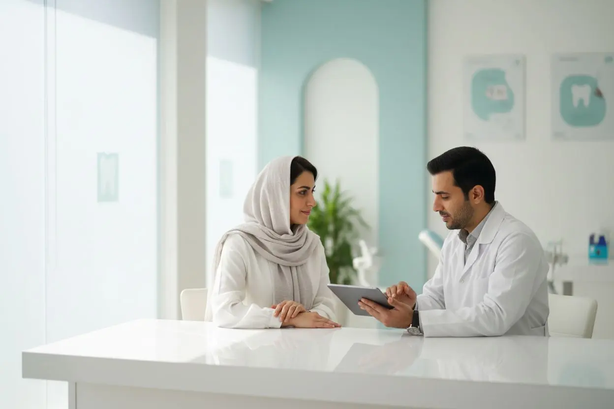 گفتوگوی بیمار و دندانپزشک درباره طرح درمان لمینت