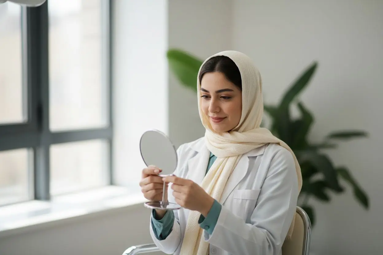 بیمار پس از درمان زیبایی دندان در کلینیک
