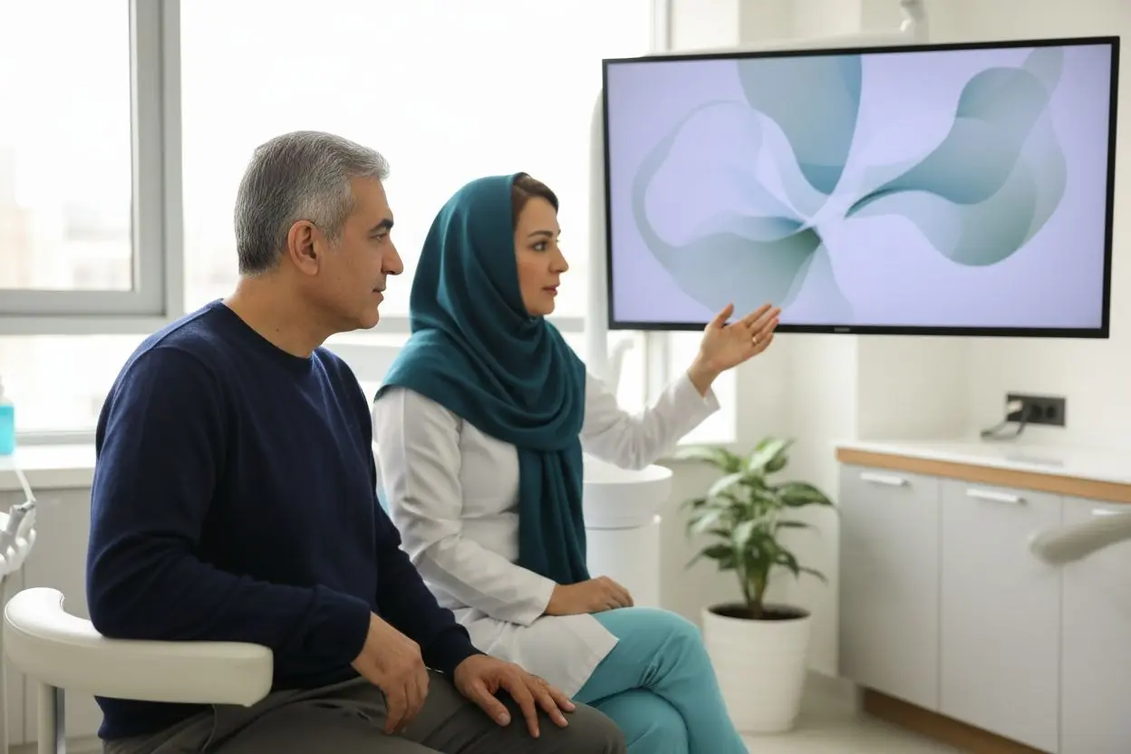 گفتگو درباره علت فضای سیاه بین دندان‌ها و سلامت لثه در مطب