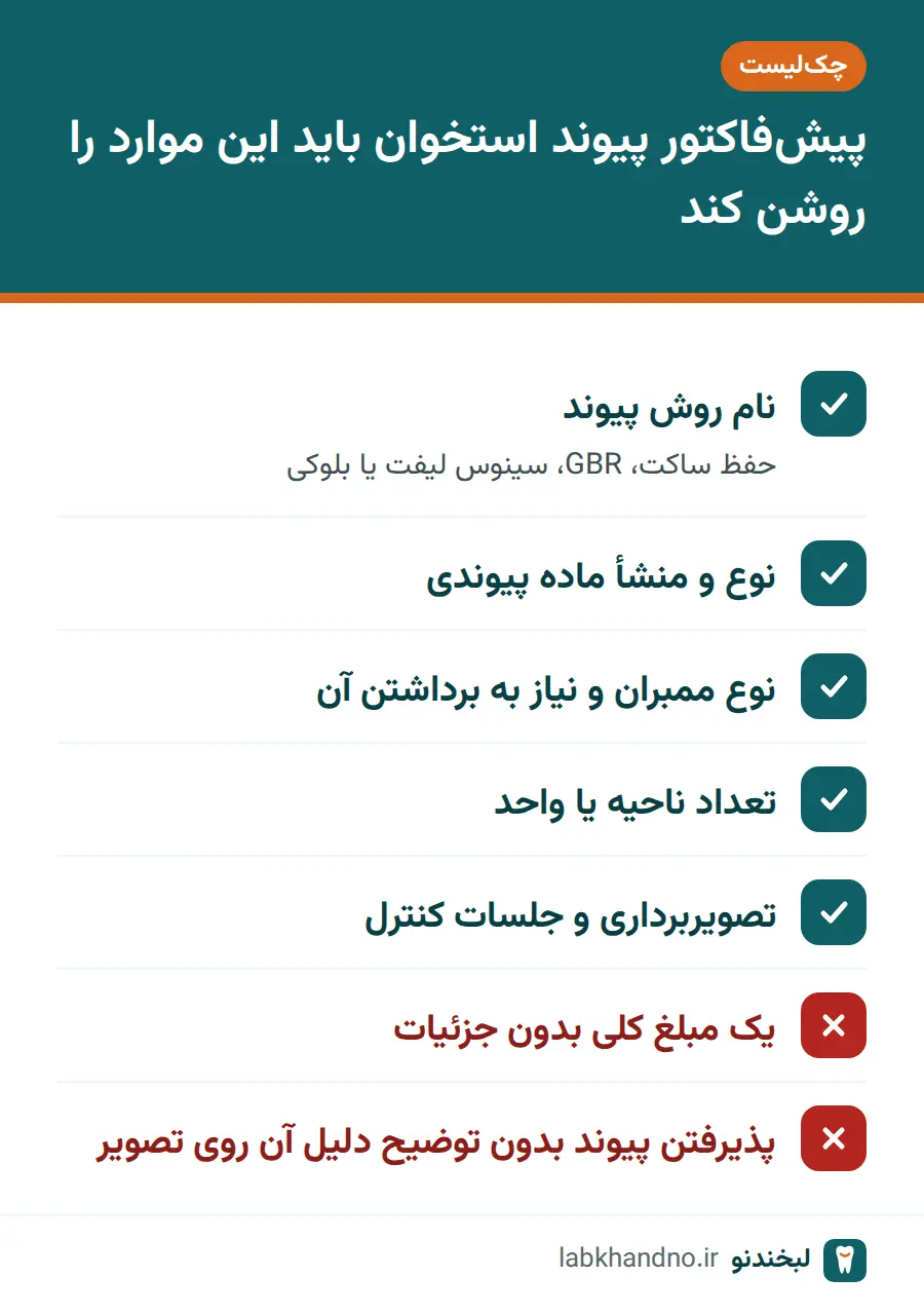 چکلیست خواندن پیشفاکتور پیوند استخوان