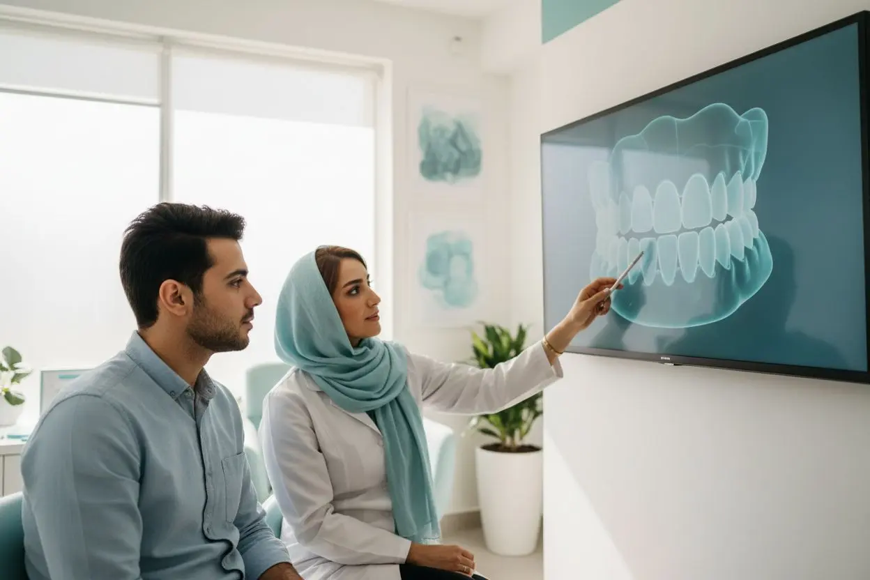 بررسی مدل سه‌بعدی دندان‌ها برای تصمیم درباره لمینت دندان کج