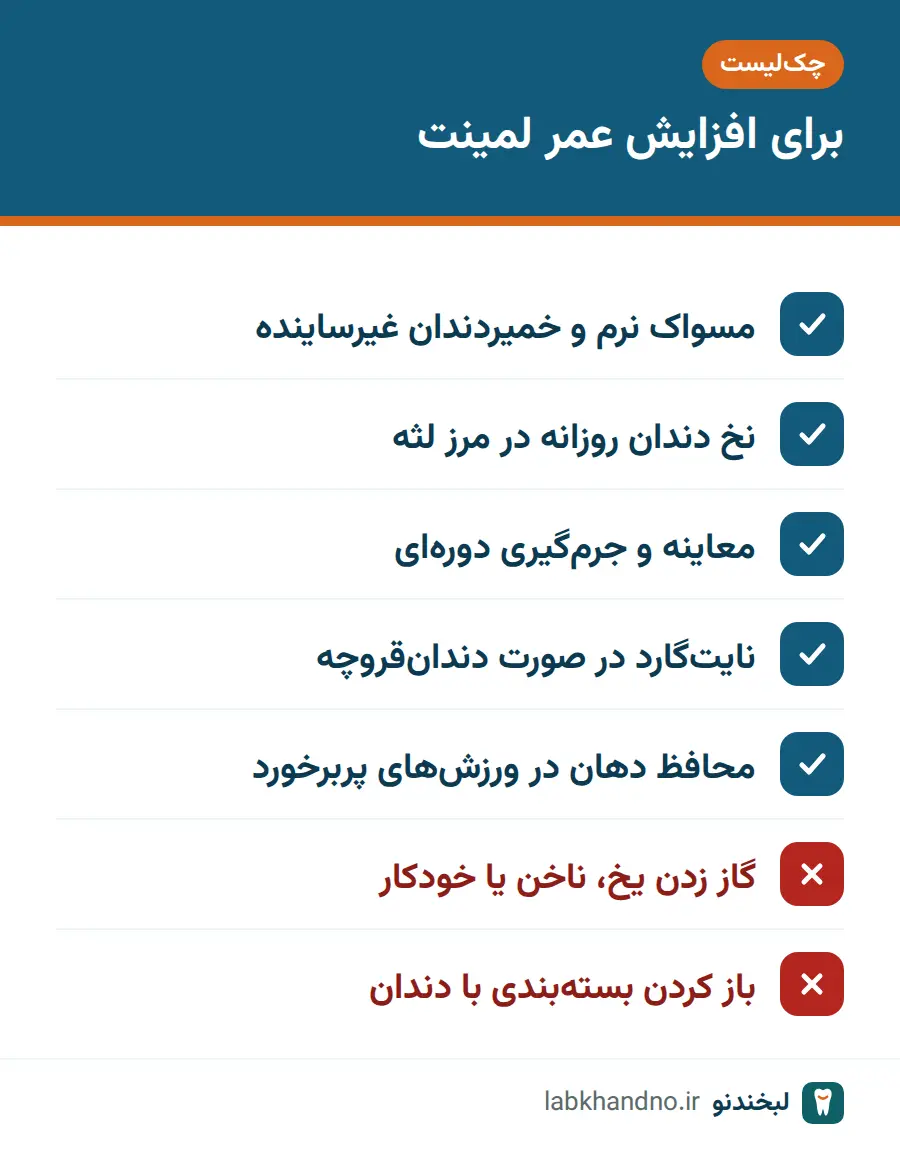 چکلیست کارهای لازم و نادرست برای افزایش عمر لمینت