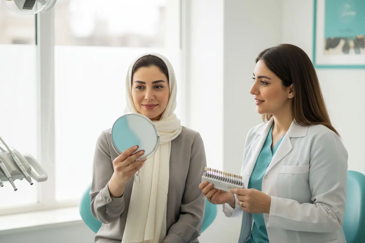 انتخاب رنگ لمینت کنار پنجره در نور روز با راهنمای رنگ