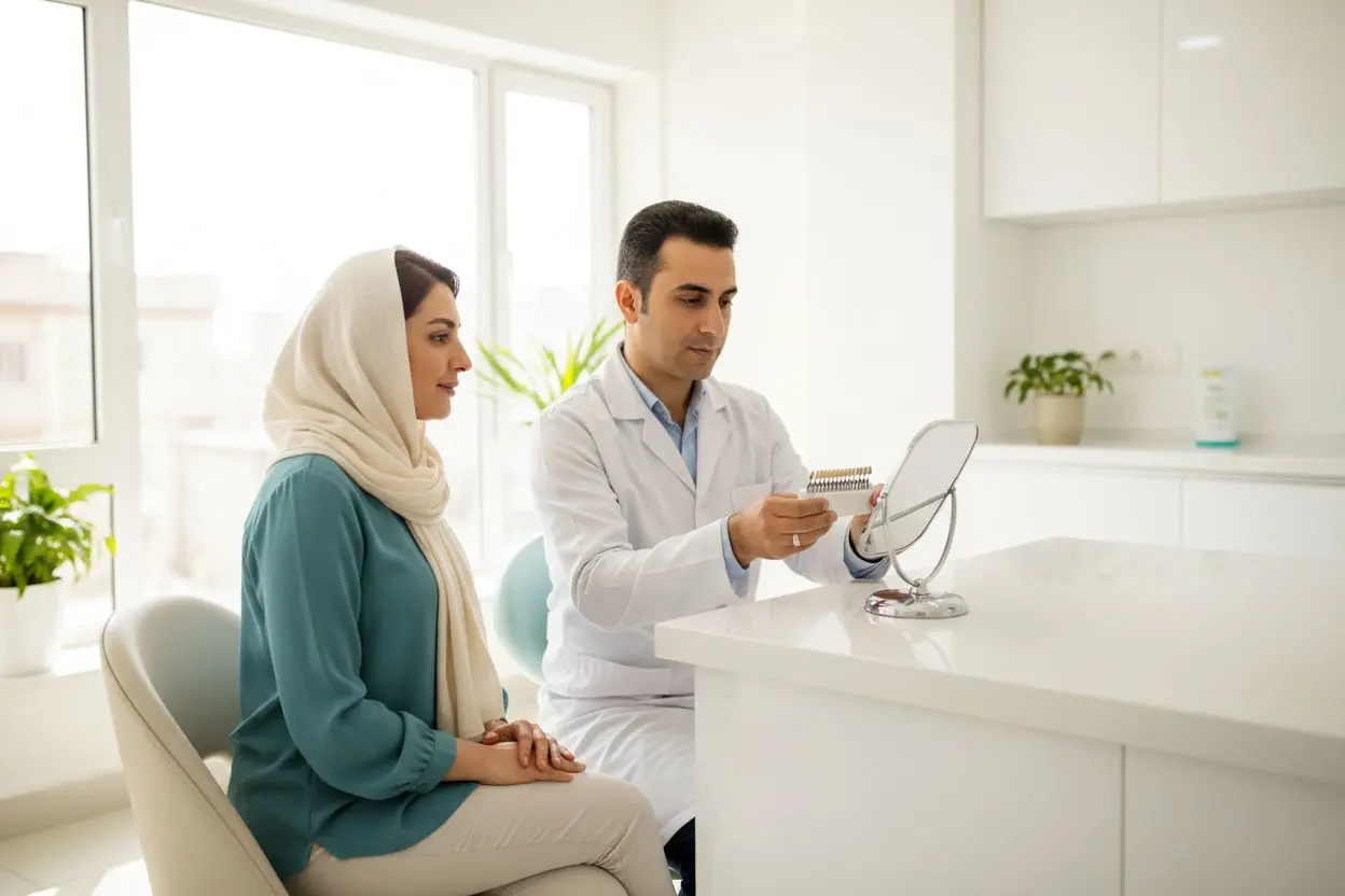 بررسی رنگ لمینت در نور طبیعی هنگام پرسیدن سوالات قبل از لمینت