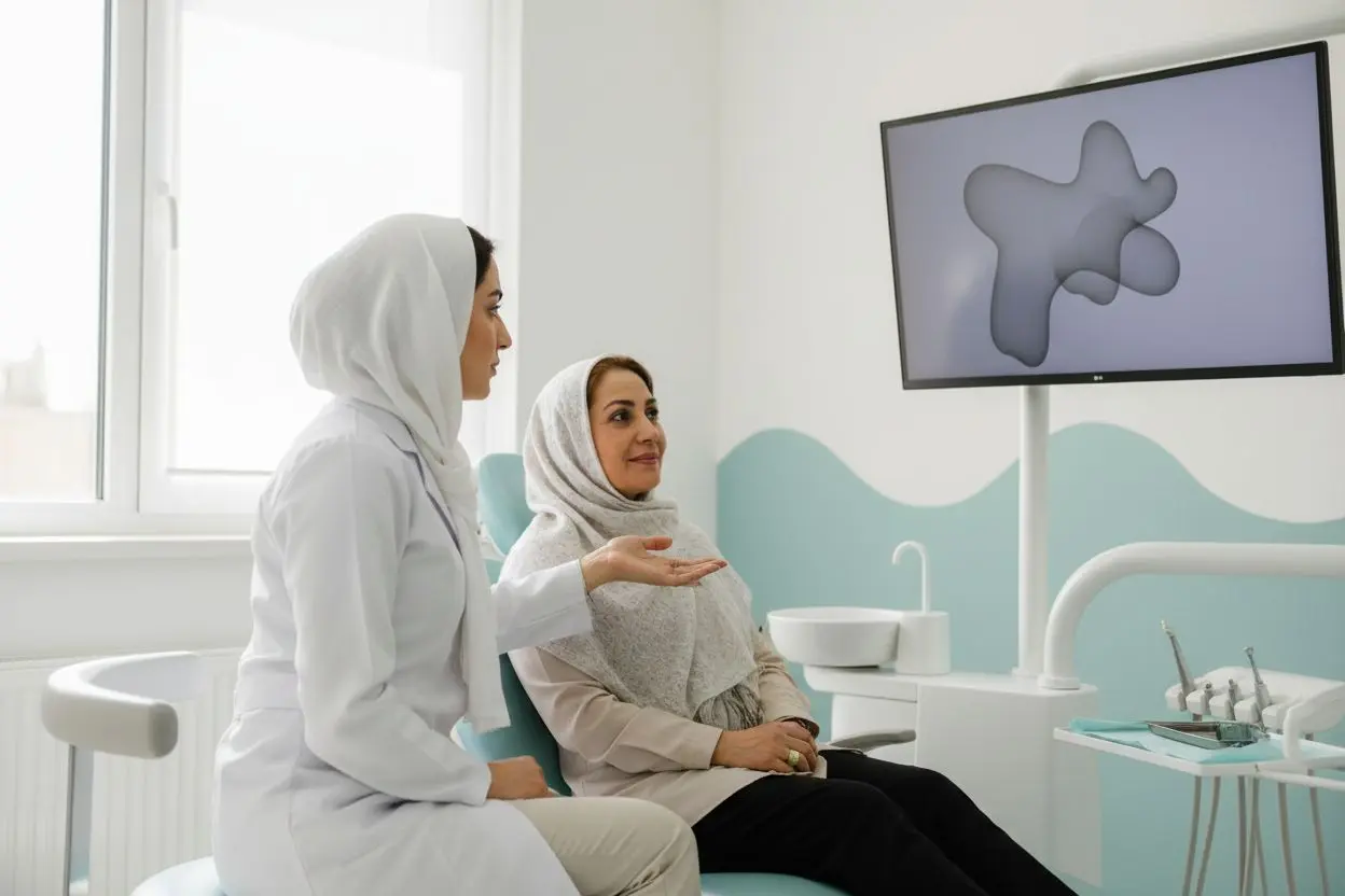بررسی علت دندان درد با معاینه و تصویر رادیوگرافی در مطب دندانپزشکی